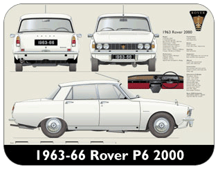 Rover P6 2000 1963-66 Place Mat, Medium